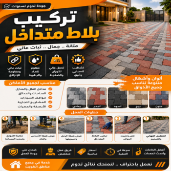 كربستون - تركيب بلاط متداخل - معلم افغاني📞97268586 - بلاط متداخل - مقاول كربستون - مقاول بلاط - معلم بلاط - بلاط موزاييك - تركيب بلاط - تركيب كربستون - بلاط انترلوك - ارضيات انترلوك